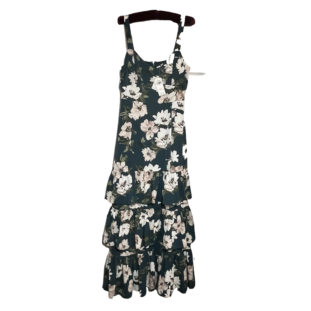Abercrombie & Fitch Drama Tiered Romantic Maxi Dress Floral Empire waist NWT